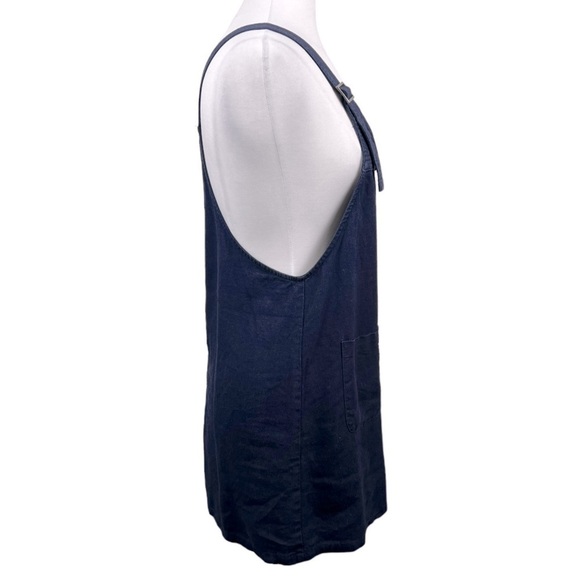 FOREVER 21 Linen Blend Casual Bib Overall Jumper Mini-Dress Shift Dress - Picture 3 of 6